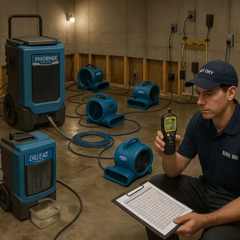 Structural Drying and Dehumidification process in North Hampton, NH